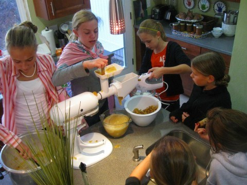 Balcony Girls making applesauce Balcony Girls making applesauce