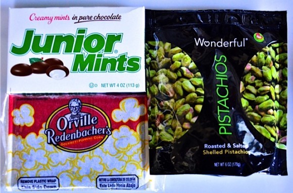 Popcorn with Junior Mints and Pistaschios