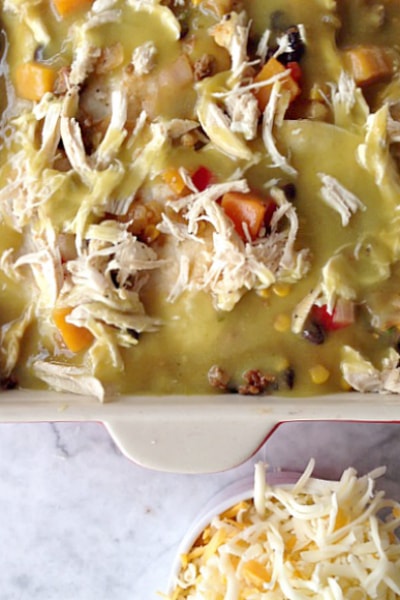 Green Enchilada Chicken Bake