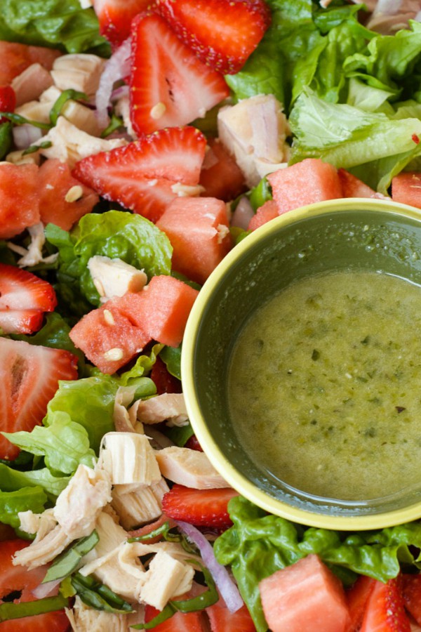 Strawberry Watermelon Chicken Salad from Reluctant Entertainer