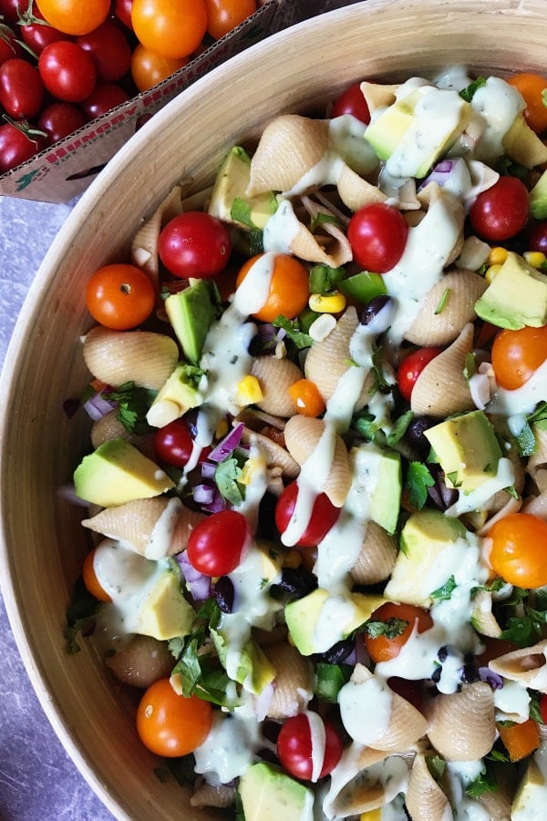 Mexican Pasta Shells Salad Recipe - Reluctant Entertainer