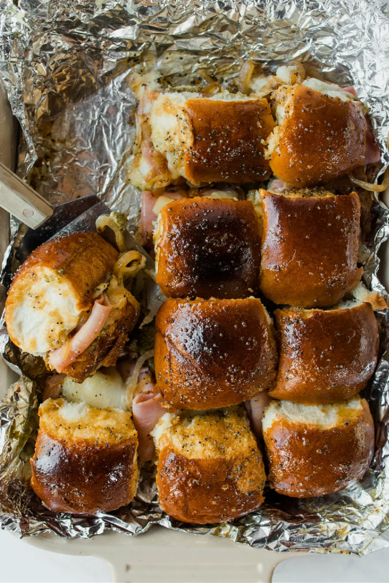 Easy Pesto Ham And Cheese Sliders Reluctant Entertainer