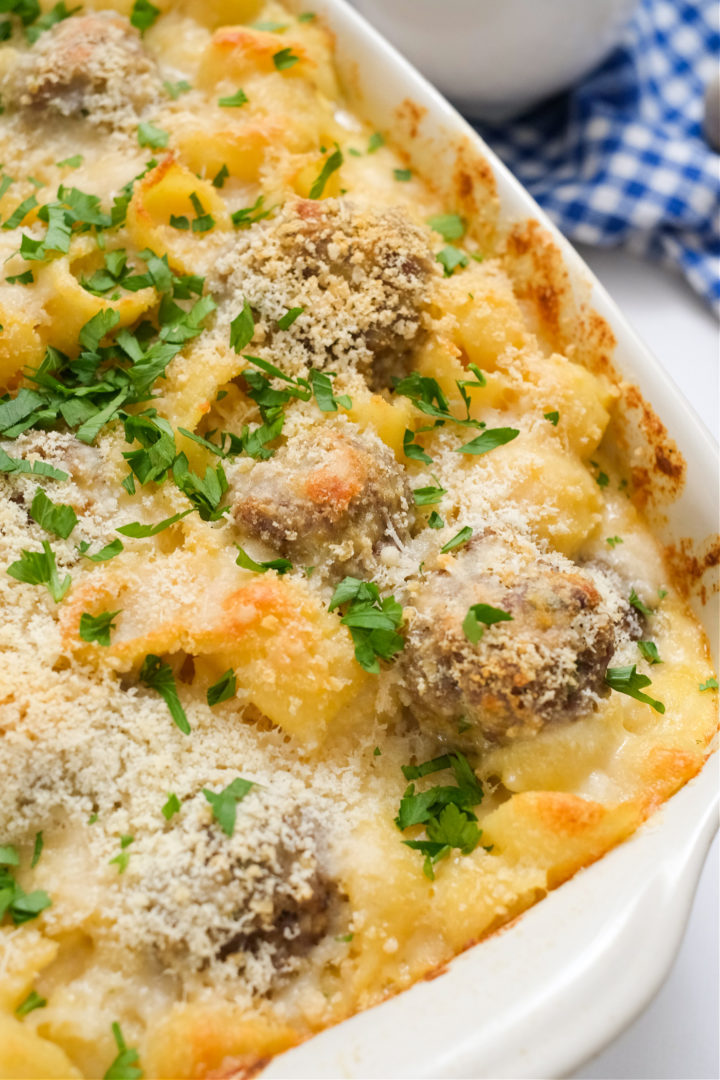 Cheese Meatball Casserole Reluctant Entertainer