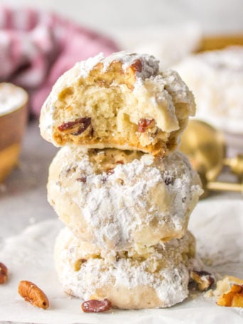 a Russian Tea Cake cookie with Maple