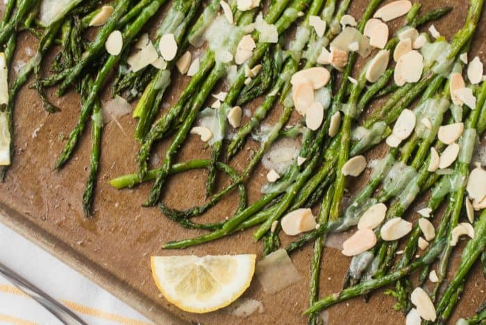 Baked Asparagus Shaved Parmesan