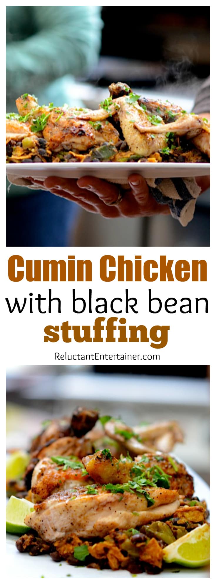 Cumin Chicken with Black Bean Stuffing