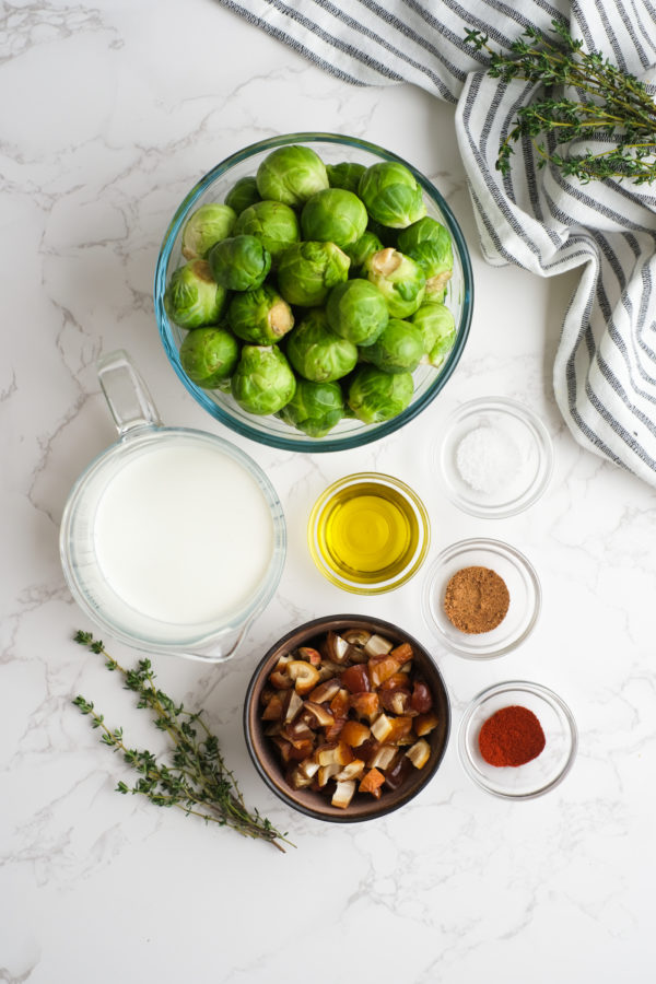 ingredients to make side dish Brussel sprout recipe