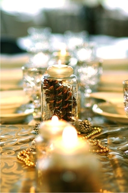 Pair of Mottahedeh Brass Pine Cone Form Table Ornaments