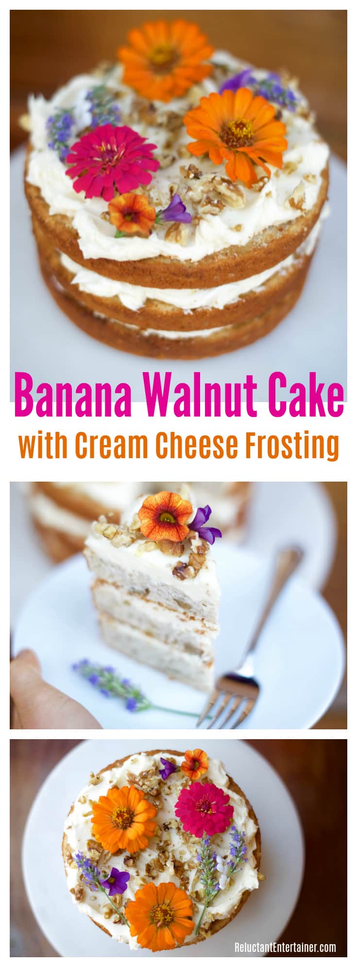 Banana Walnut Cake with Cream Cheese Frosting Recipe