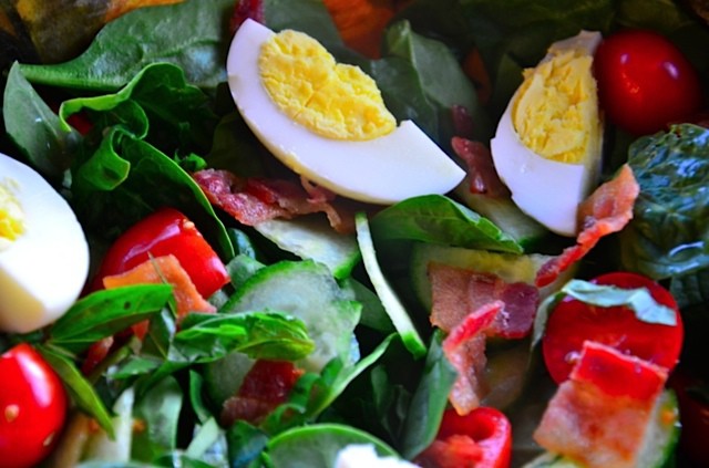 when your meal is a flop  & spinach salad with warm bacon dressing