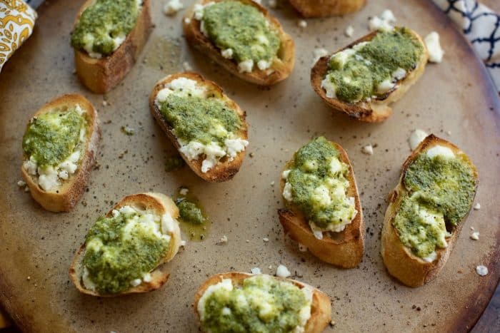 Pesto Tartine Appetizer Recipe