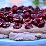 Enjoy this Cherry Nutella Pavlova Recipe made with Harry & David's Cherry-Oh! Cherries and a delicious chocolate pavlova - a simple summer recipe!