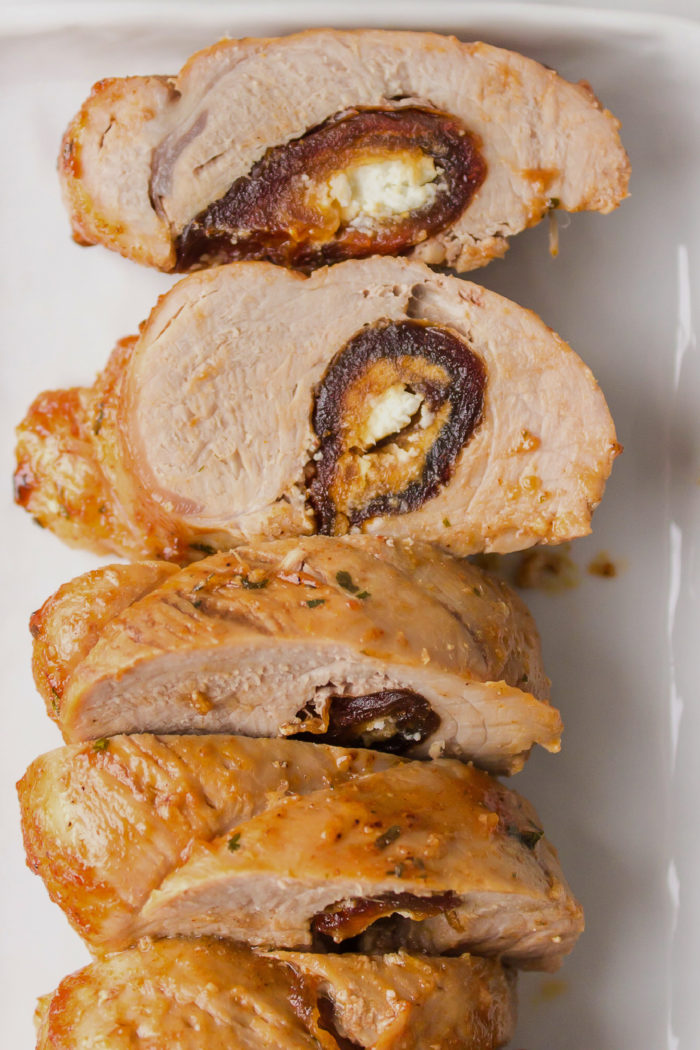 stuffed pork with dates and cheese