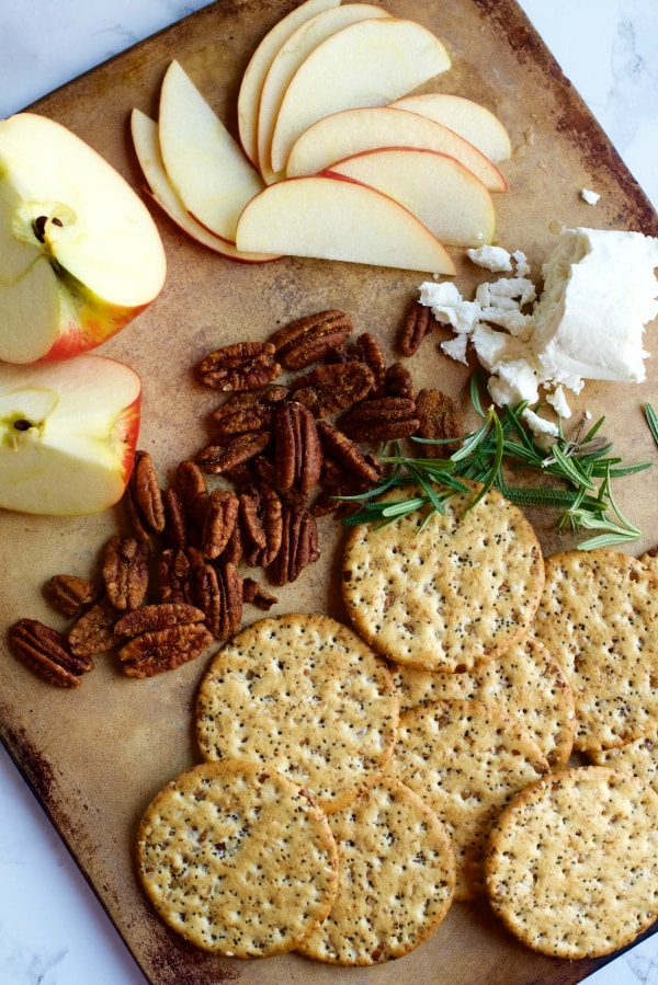 Goat Cheese, Honey Crisp Apples, Honey, Rosemary Thins