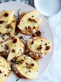 Goat Cheese, Honey Crisp Apples, Honey, Rosemary Thins