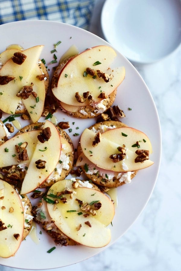 Goat Cheese, Honey Crisp Apples, Honey, Rosemary Thins