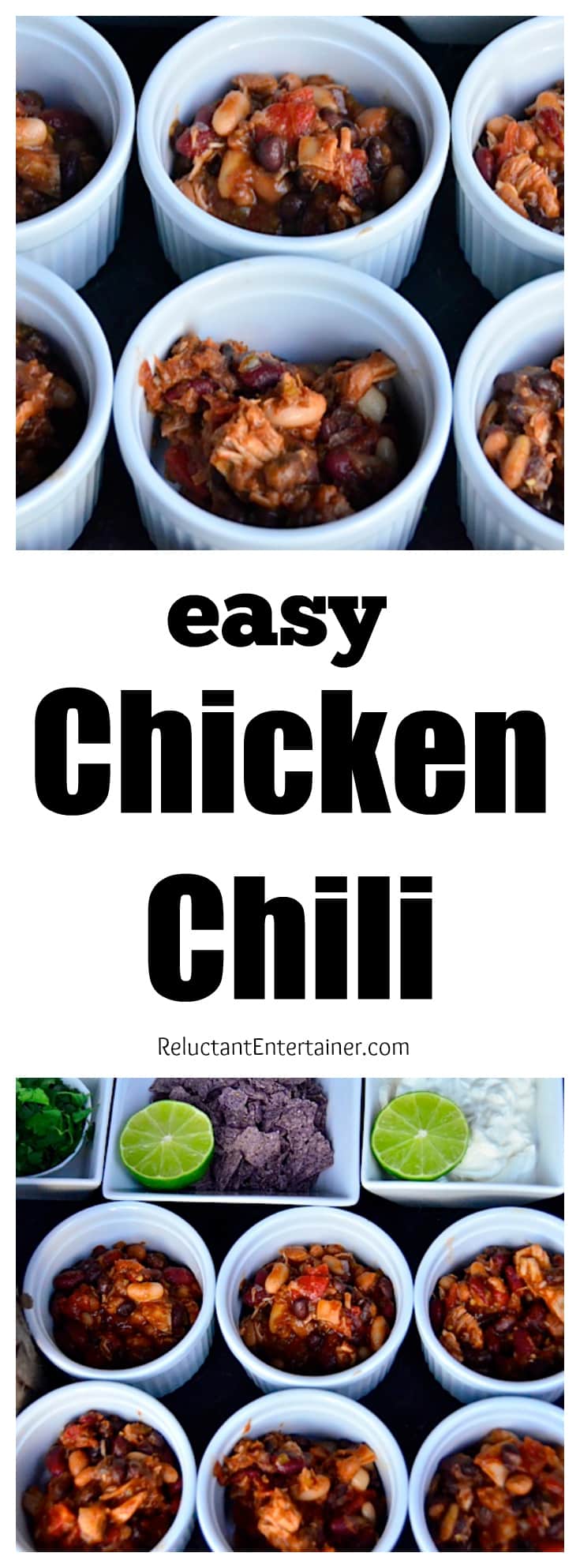 Easy Chicken Chili Recipe at ReluctantEntertainer.com