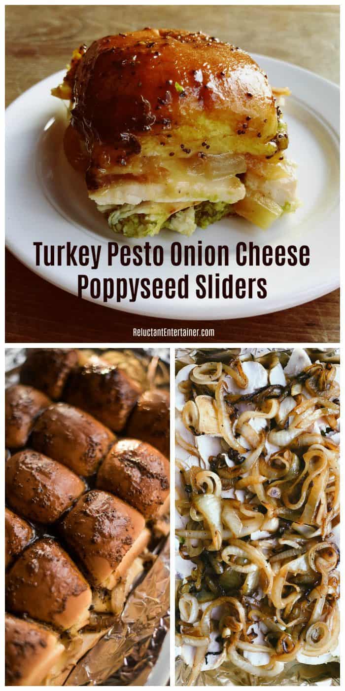 Turkey Pesto Onion Cheese Poppyseed Sliders Recipe
