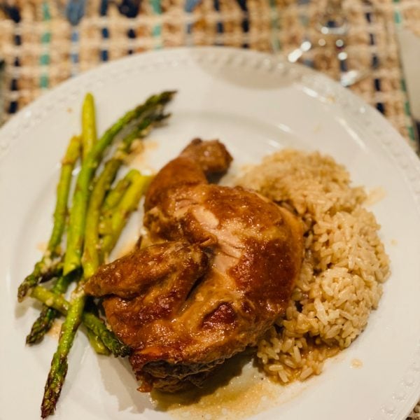 serving of Marinated Cornish Game Hen