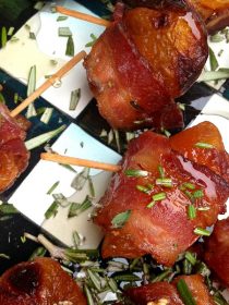 These Bacon Wrapped Apricots with Honey & Rosemary Recipe are great for tailgating, a game day party, or any appetizer!