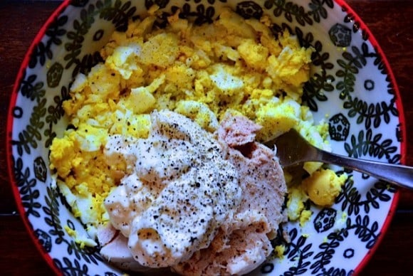 Egg Salad with Tuna and Sweet Pickles | Reluctant Entertainer