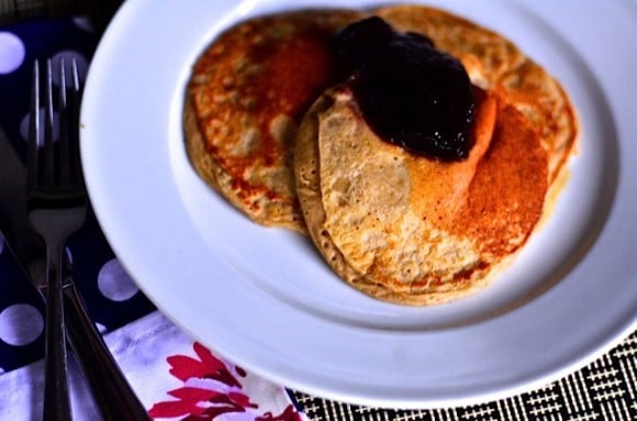 Pear Blender Pancakes with Farro and Oats