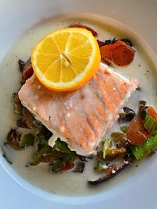 BAKED SALMON WITH COCONUT BROTH