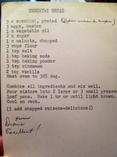 Old Zucchini Bread recipe