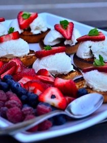 Grilled Cake Donuts with Berries