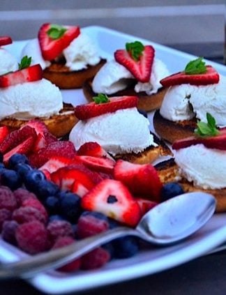 Grilled Cake Donuts with Berries