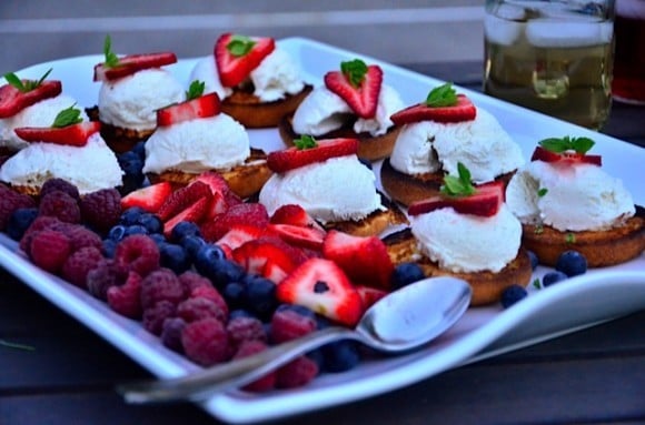 Grilled Cake Donuts with Berries