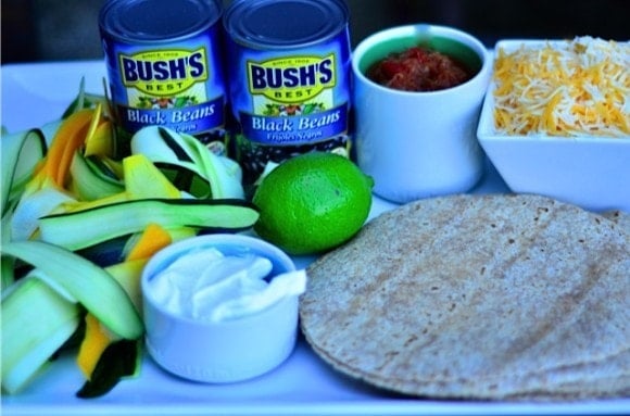 Bush's Black Bean Burrito with Cheese and Summer Squash