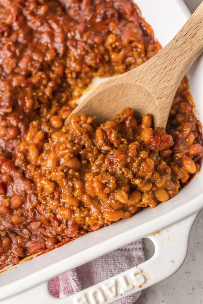 dishing up baked beans