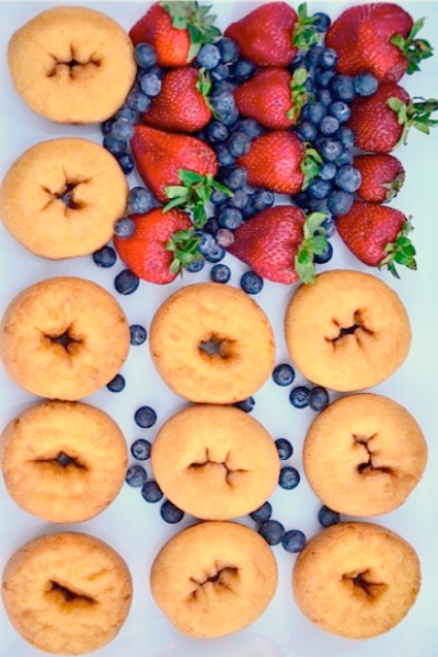 Grilled Cake Donuts with Berries + 4th of July Menu