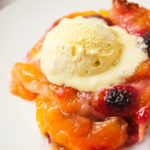 Raspberry Cobbler with peaches