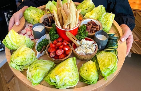 wedge salad spread on the big board 