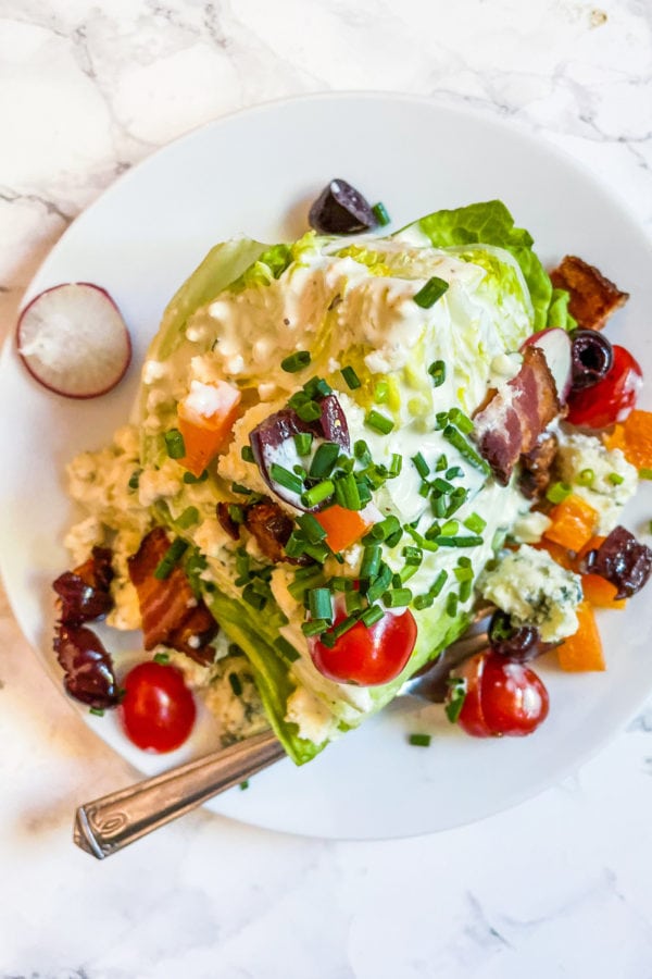 wedge salad with all the toppings