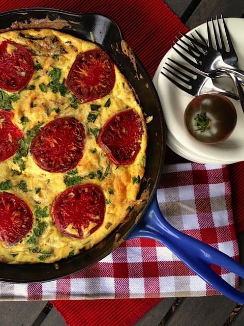 Mushroom & Tomato Frittata | Reluctant Entertainer.com