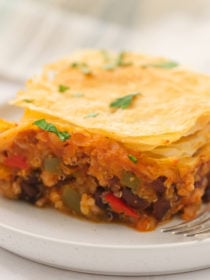 piece of Holiday Leftover Chili Pot Pie