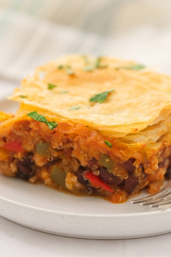 piece of Holiday Leftover Chili Pot Pie