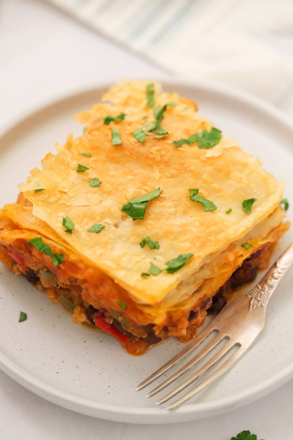 chili pot pie on a plate