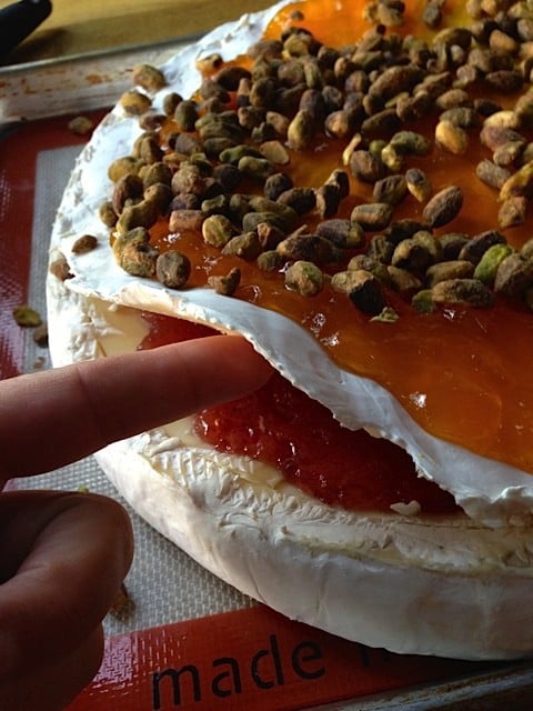 Mango and Apple Cherry Brie with Pistachios