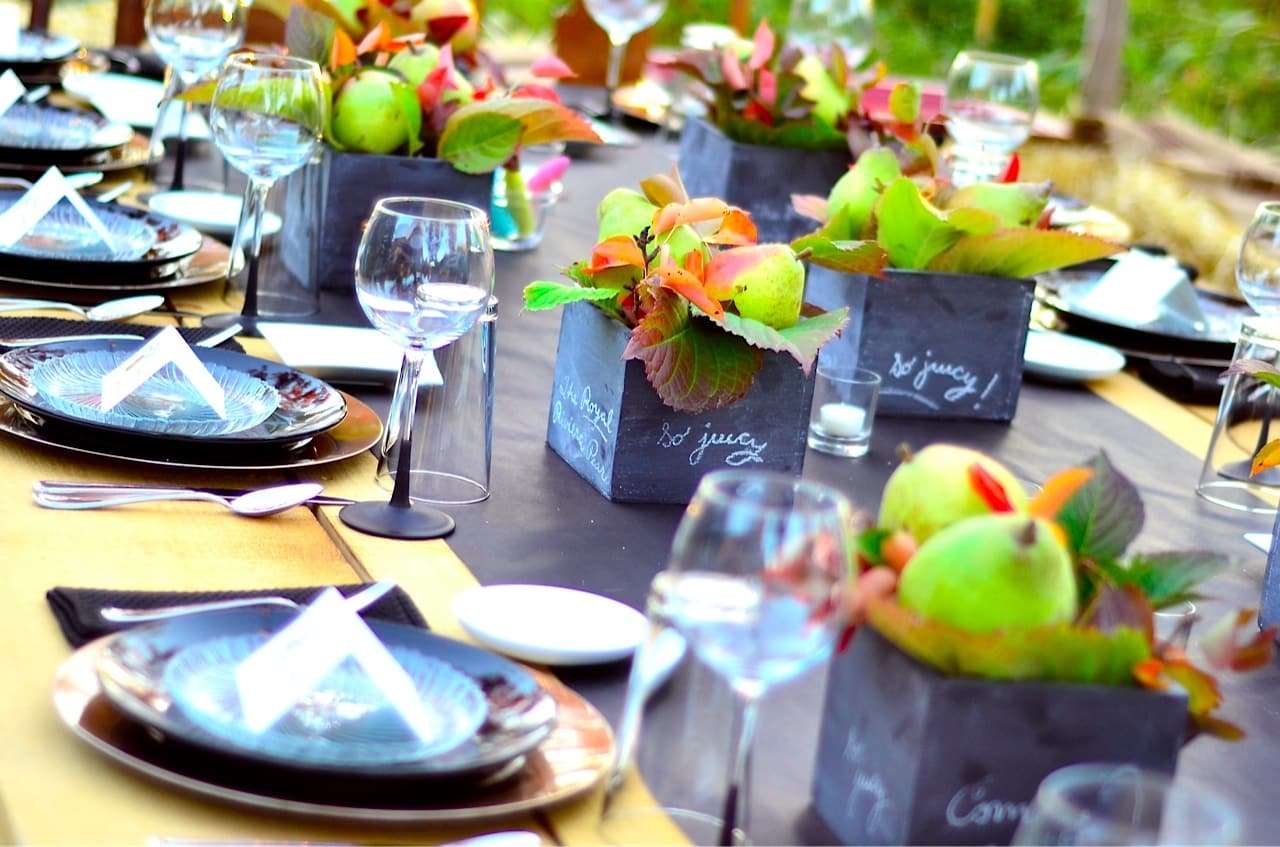 Pear Chalkboard Table Setting