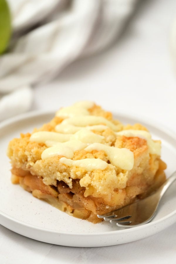 a serving of apple cake