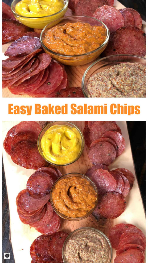 salami chips that are baked with mustard