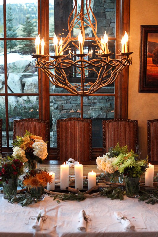 Wood and Linen Tablescape