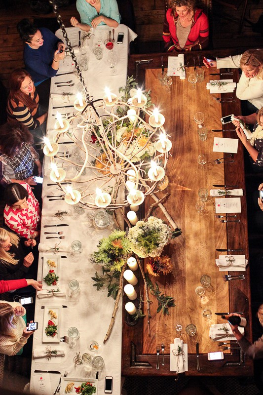 Wood and Linen Tablescape