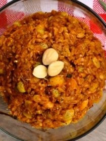 Cheesy Pumpkin Farro with Marcona Almonds