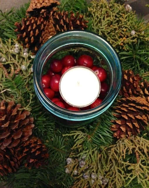 Blue and Green Christmas Table