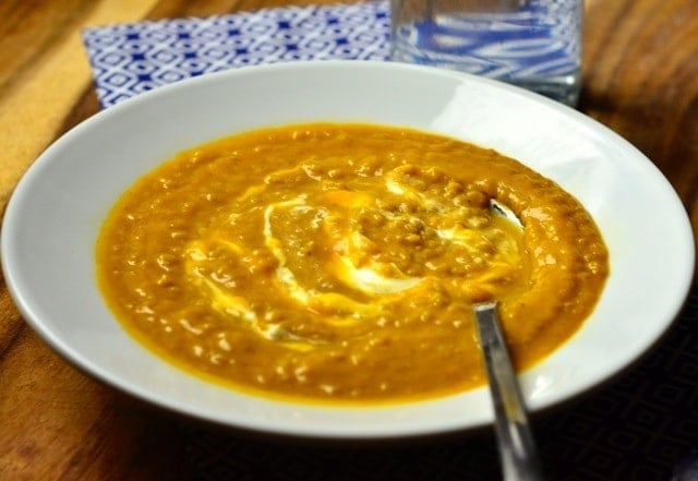 Curried Sweet Potato & Quinoa Soup from ReluctantEntertainer.com